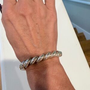 Elegant Silver Twist Bracelet